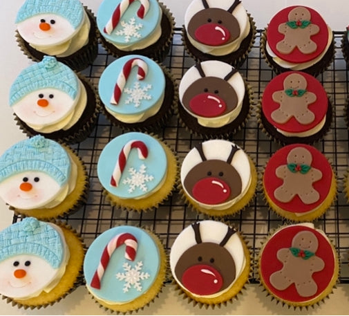 Christmas Cupcakes - box with 12
